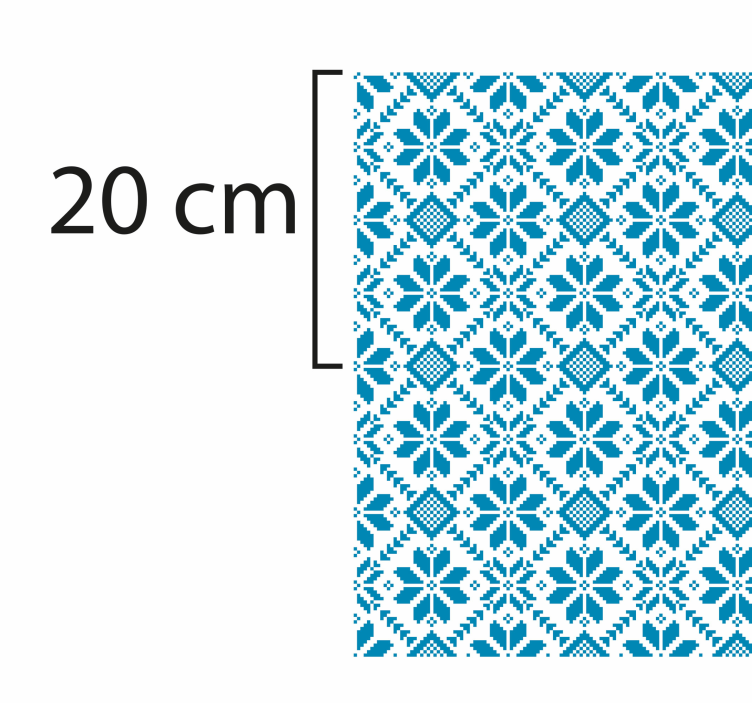 Modre in bele cvetlične mozaične talne ploščice - TenStickers