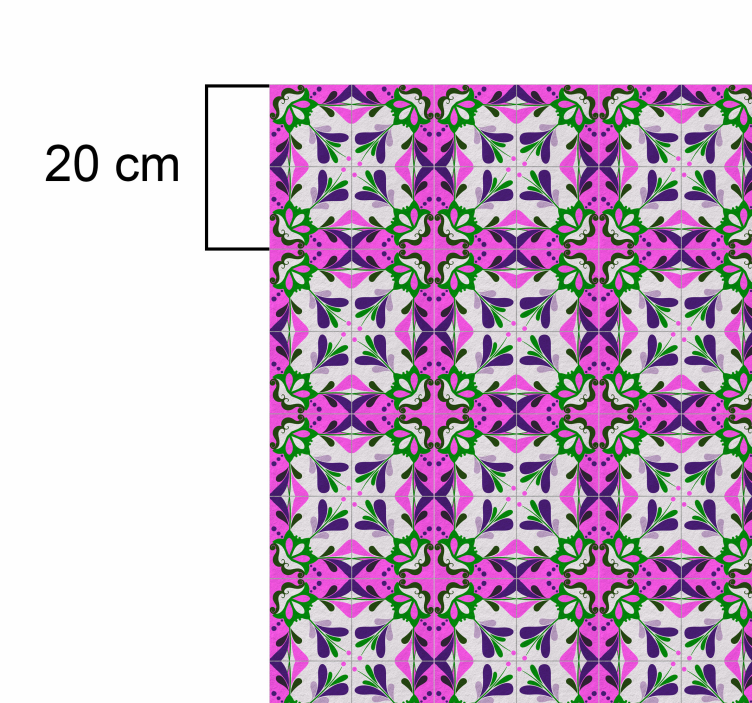 Roza hidravlična ploščica Starinski vinilni tlak - TenStickers