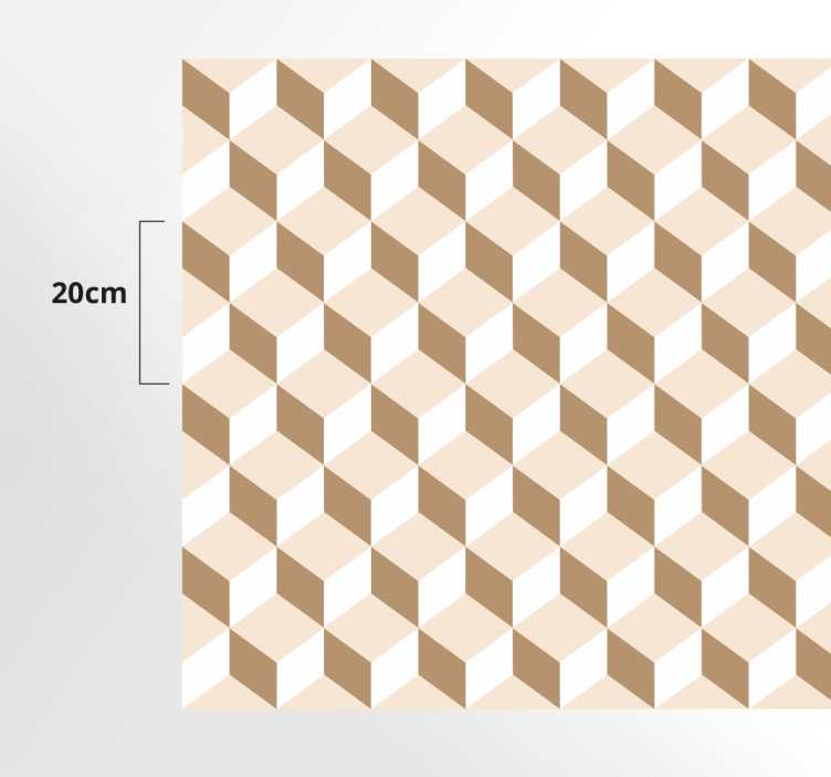 Kubični vzorec satja Vinilna preproga za kuhinjo - TenStickers