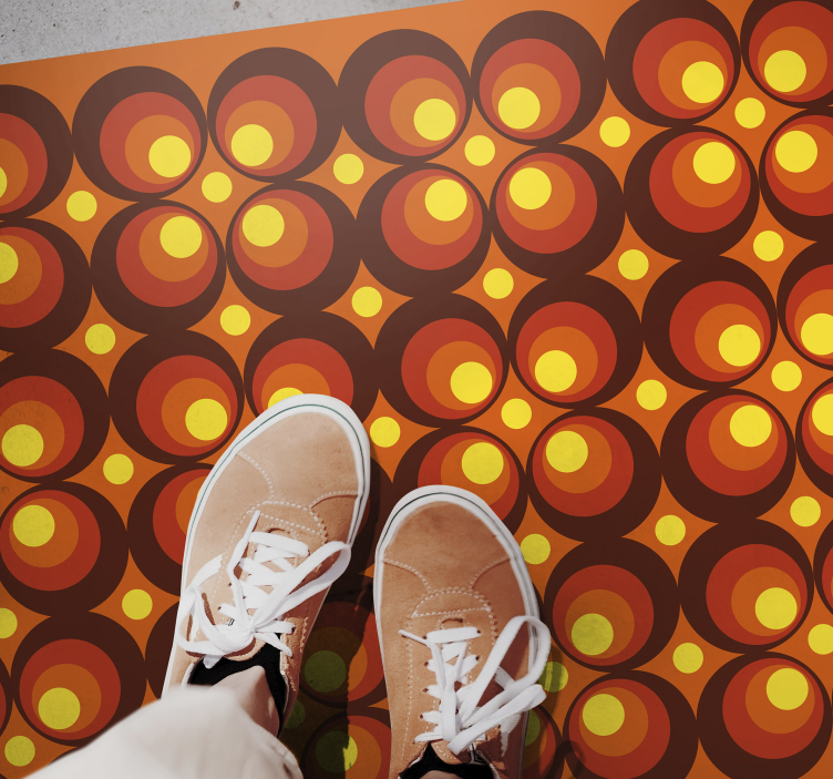 Vintage preproga iz 70-ih pop rumenih krogov - TenStickers