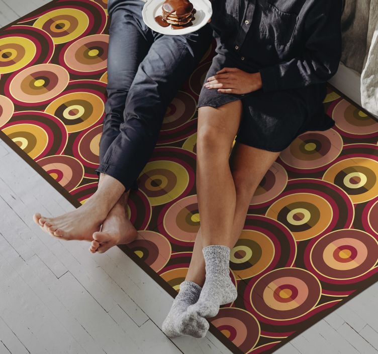 70-letni pop stari krožni vzorci vintage preproga - TenStickers