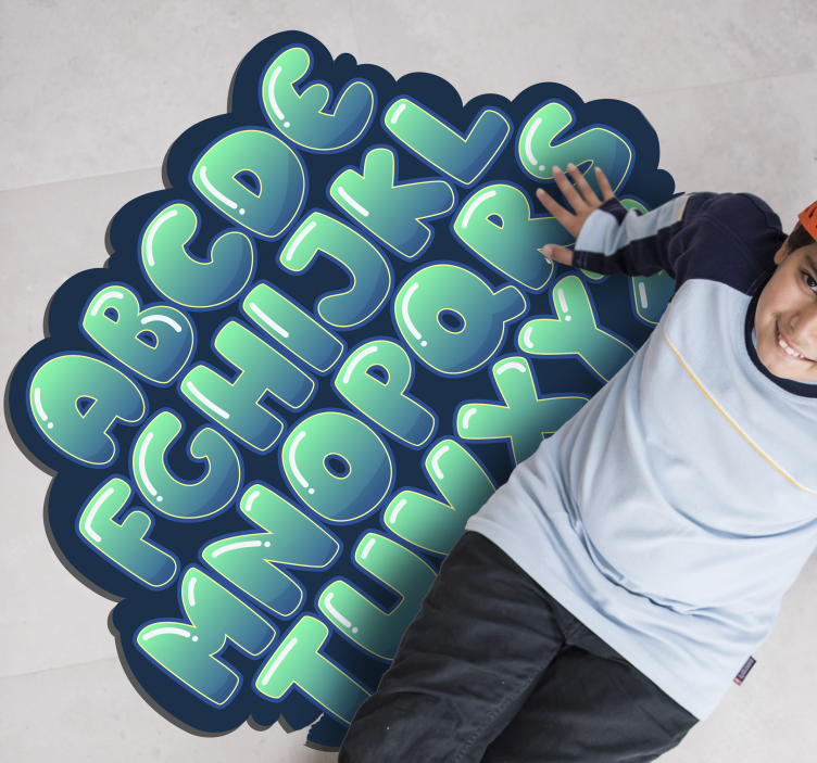 čudovita abeceda mehurčki vinilna preproga - TenStickers