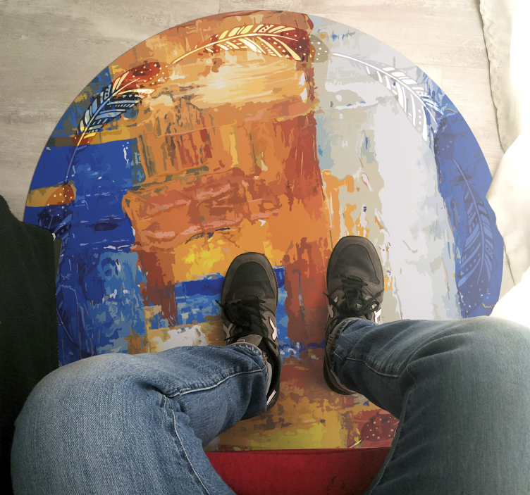 Abstraktna barvna fuzija minimalistična vinilna preproga - TenStickers