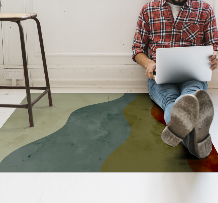 Abstraktni valovni vzorci Vinilna preproga za dnevno sobo - TenStickers