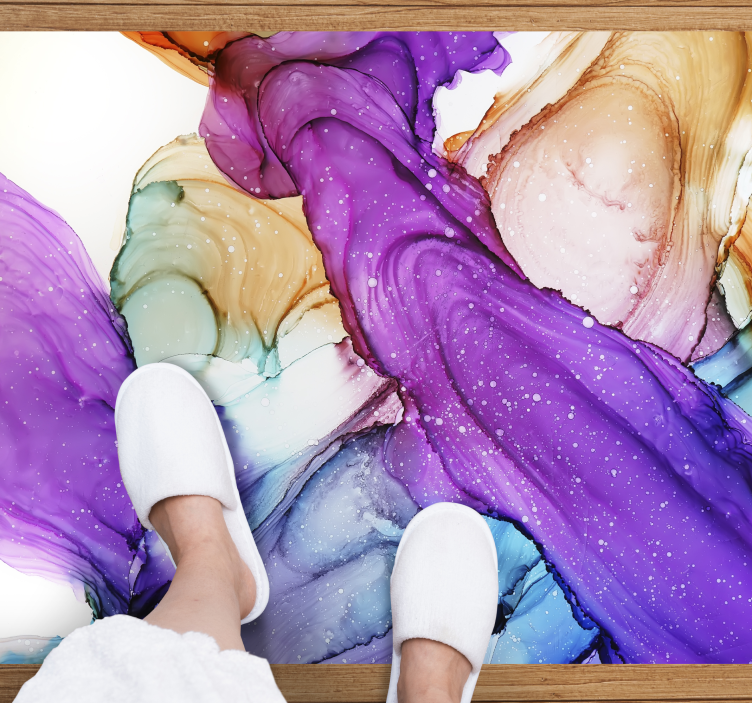 Abstraktni vrtinci tekočine Vinilna preproga za kopalnico - TenStickers