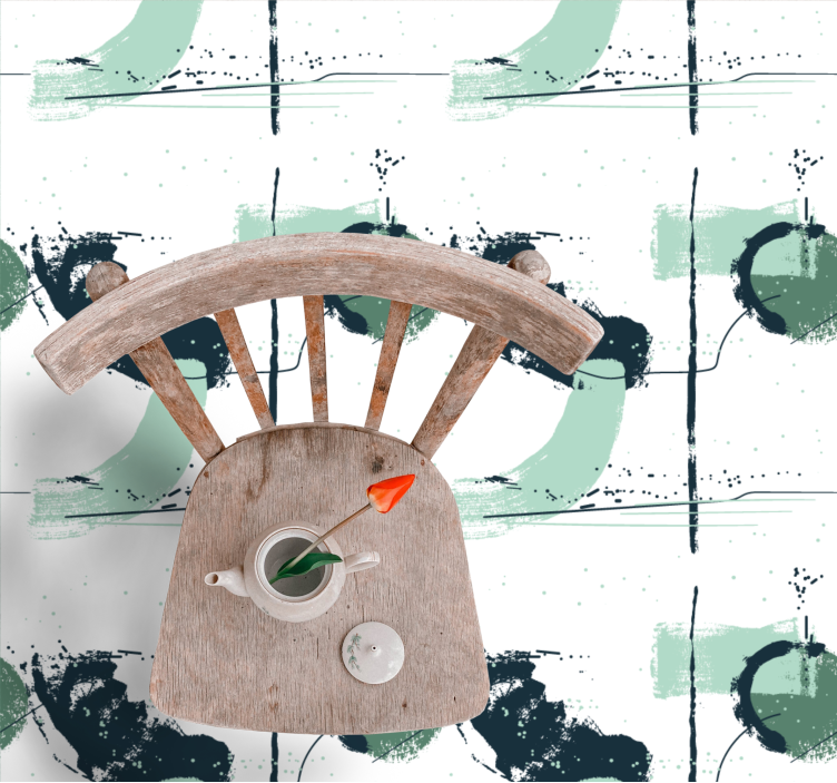 Abstraktne zelene poteze minimalistična vinilna preproga - TenStickers