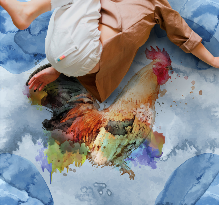 Kvadratna vinilna preproga, naslikana z akvarelom - TenStickers