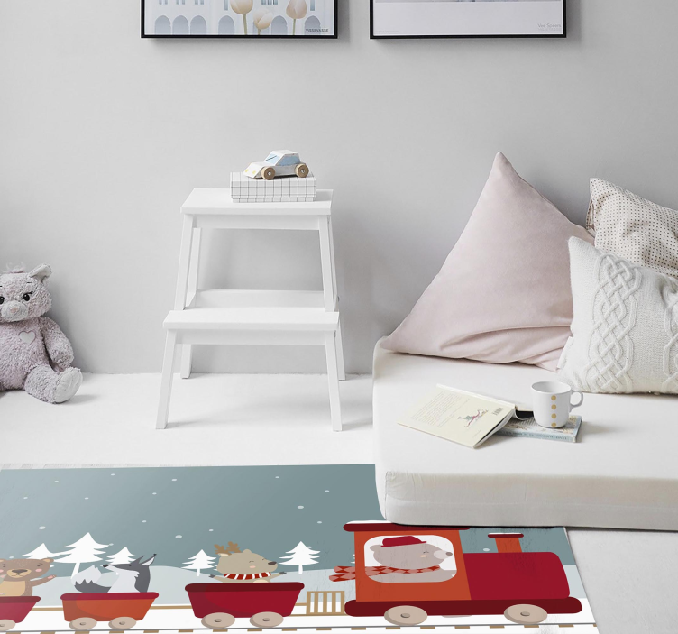 Animal train adventure vinilne preproge v vzorcih - TenStickers