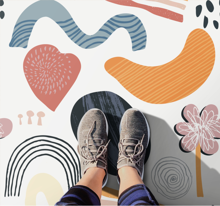 Abstract shapes ensemble sodobne vinilne preproge - TenStickers