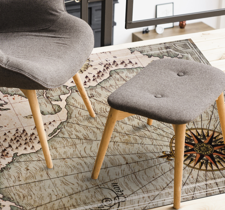 Antique nautical chart vinilna preproga sveta - TenStickers