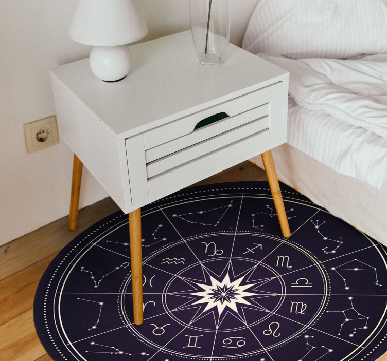Astrološki kompas Okrogla vinilna preproga - TenStickers