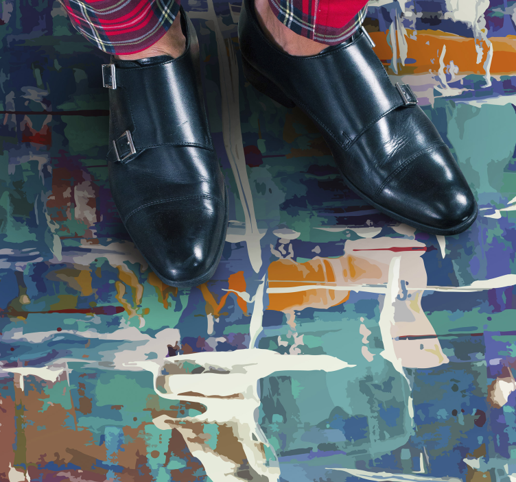 Barvit abstraktni pljusk vinilna preproga - TenStickers