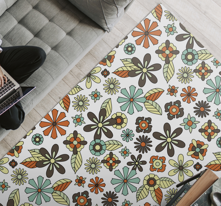 Retro dizajn 70-ih Vintage vinilna preproga - TenStickers