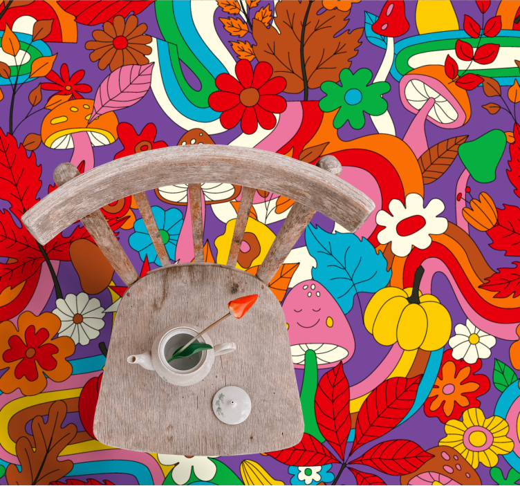 Barvit cvetlični vzorec cvetlična vinilna preproga - TenStickers