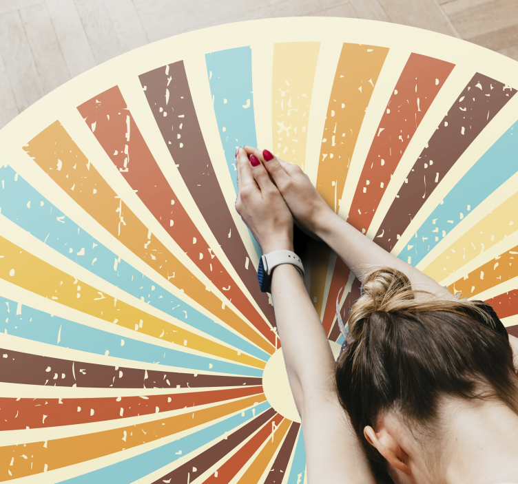 Retro radiant pattern vintage vinilna preproga - TenStickers