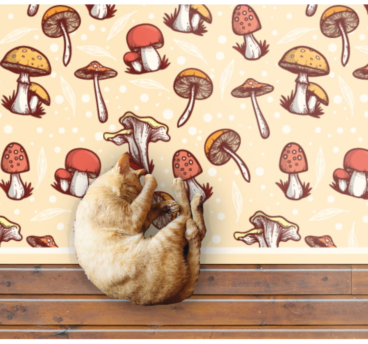 Colorful mushroom pattern naravna vinilna preproga - TenStickers