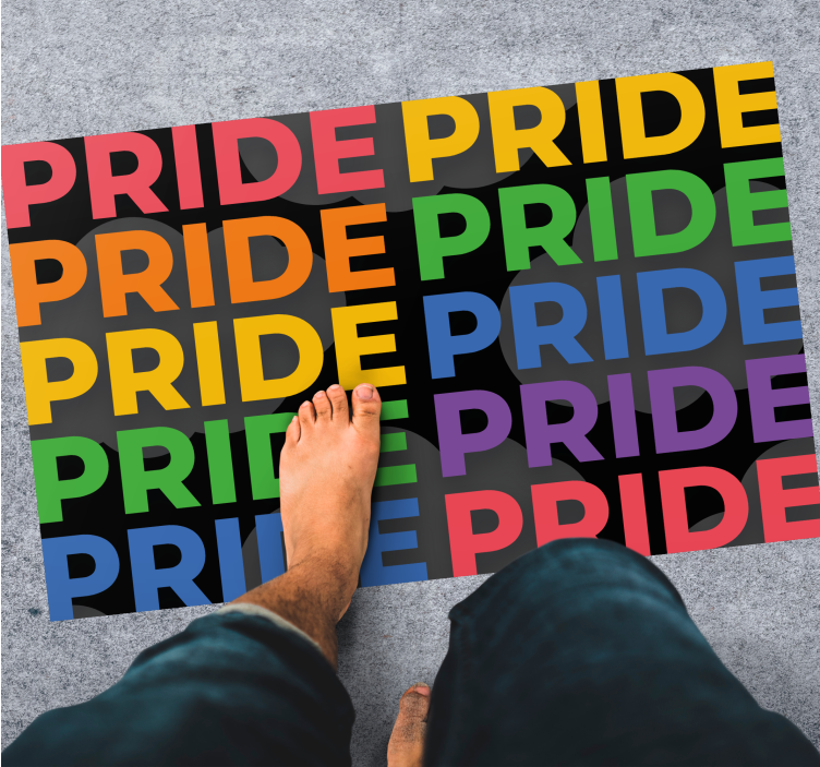 Colorful pride statement vinilne preproge z napisom - TenStickers