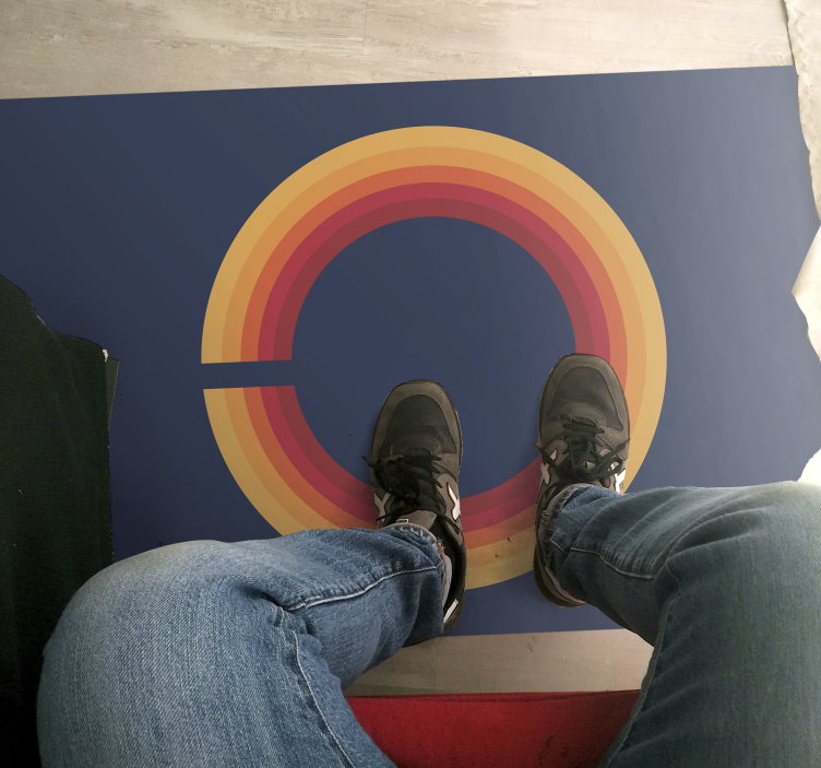 Retro solarni dizajn Vintage vinilna preproga - TenStickers