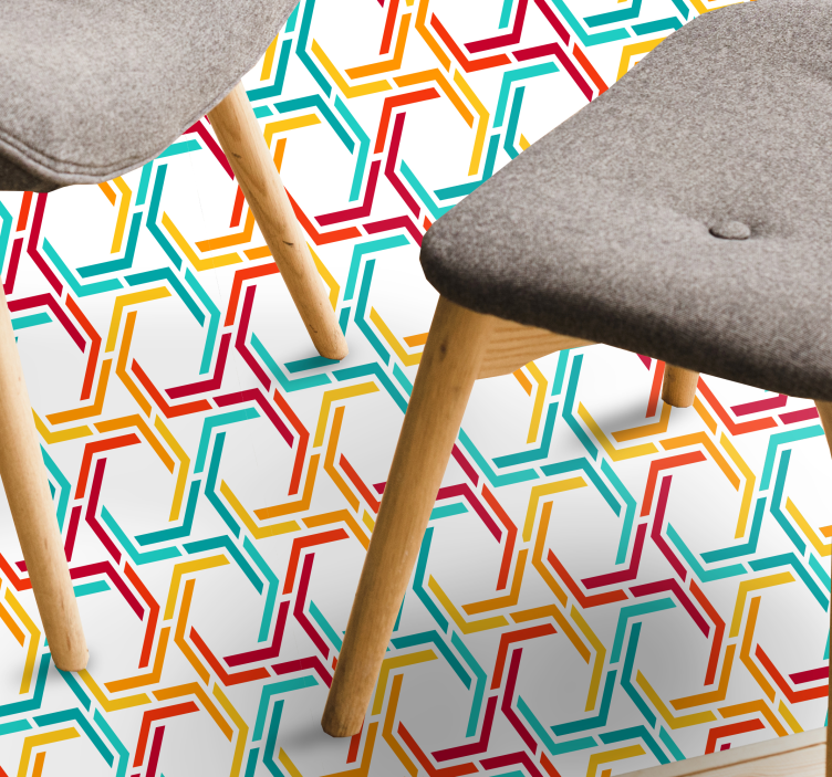 Barvite geometrijske preproge iz šestkotnika - TenStickers