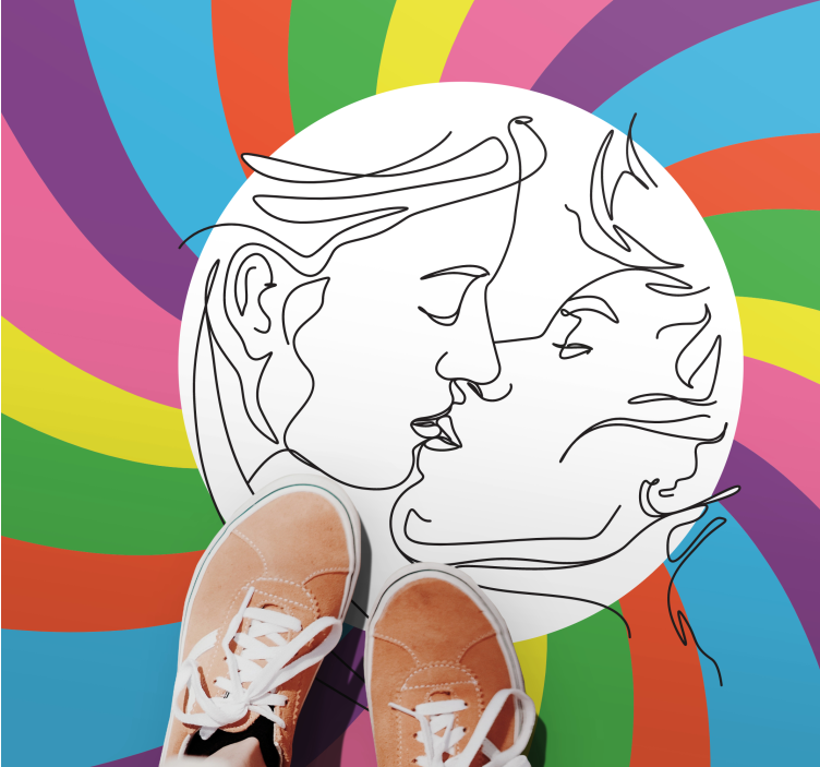 Barvita silhueta poljuba Vinilne preproge v drugih vzorcih - TenStickers