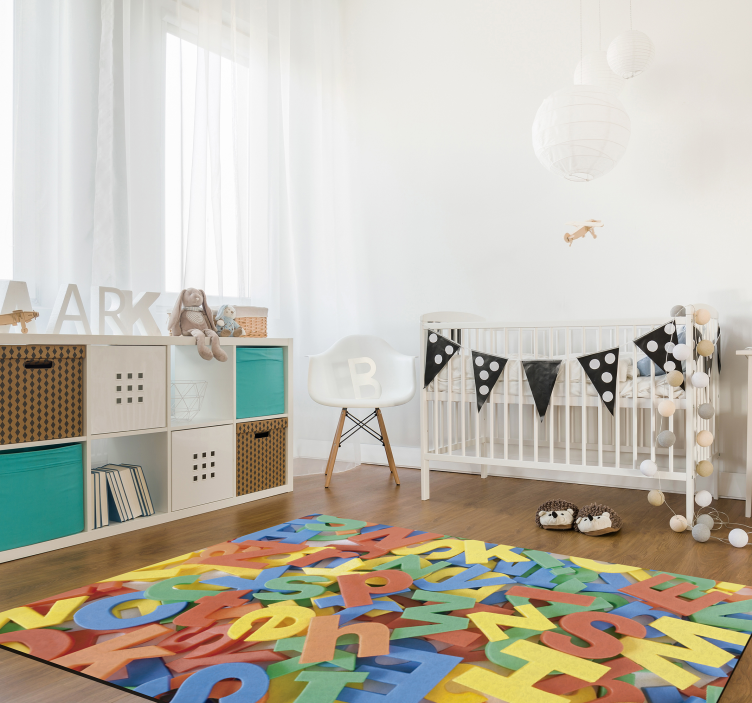 Barvna površina za igro z abecedo abecedni vinilni preproga - TenStickers