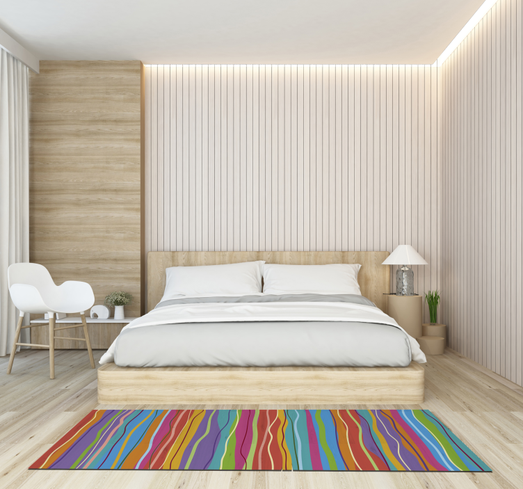 Osupljive barvne črte moderne vinilne preproge - TenStickers