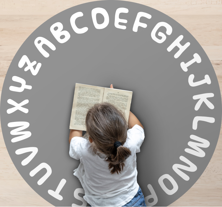 Bela in siva abeceda otroška igralna podloga - TenStickers