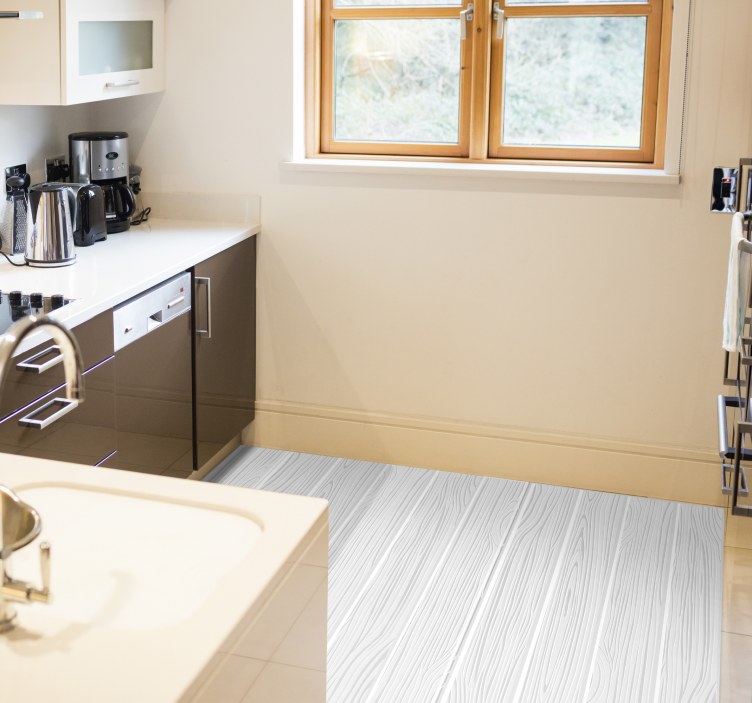 Bela lesena deska vinil preproga - TenStickers