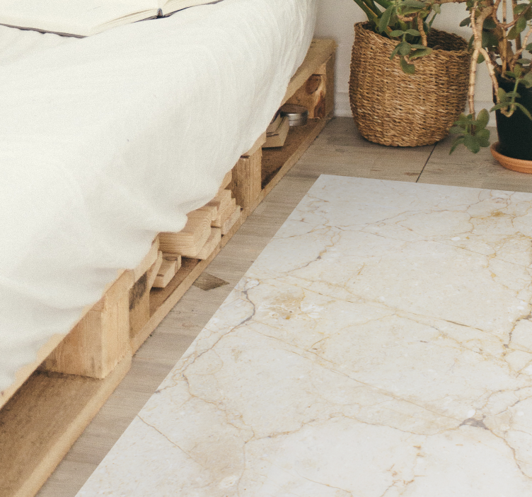 Bela klasična marmornata efektna kamena vinil preproga - TenStickers