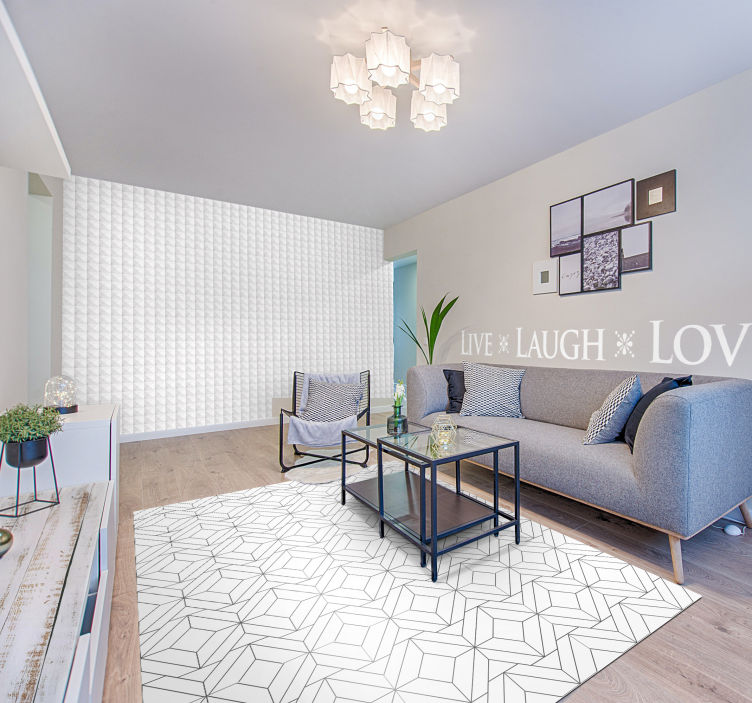 Beli vzorec Vinilne preproge z geometrijskimi vzorci - TenStickers