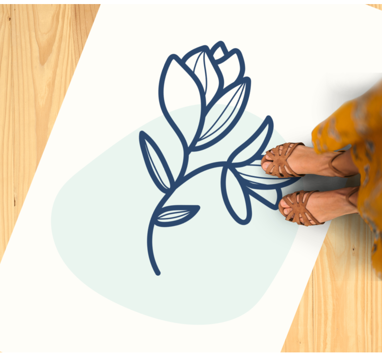 Botanična orisa ilustracije cvetlična vinilna preproga - TenStickers