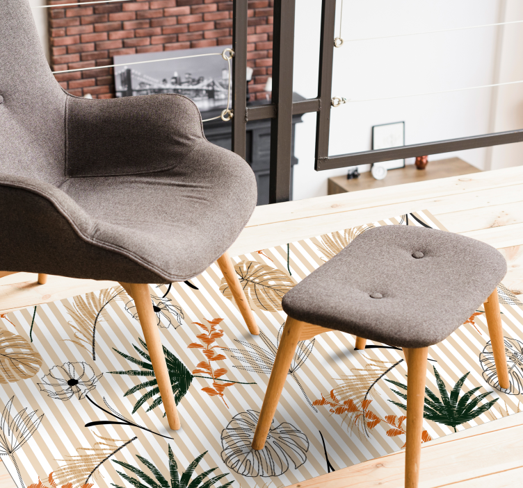 Botanična tema cvetlična vinilna preproga - TenStickers