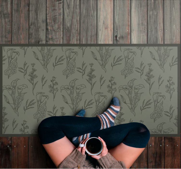 Botanične ilustracije cvetlična vinilna preproga - TenStickers