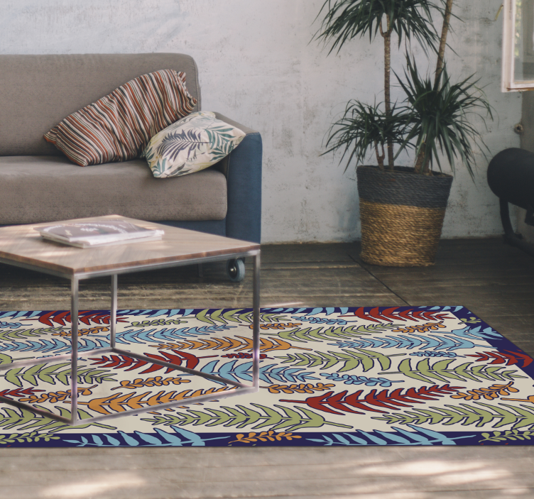 Botanične proge cvetlična vinilna preproga - TenStickers