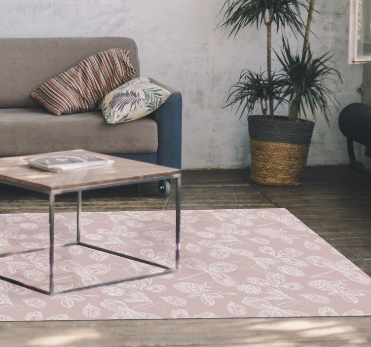 Botanične skice cvetlična vinilna preproga - TenStickers