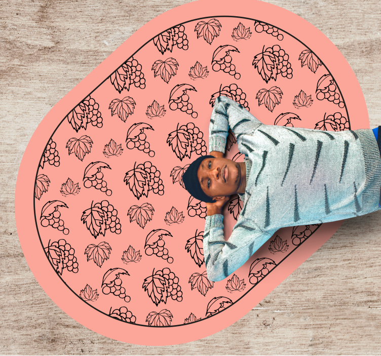 Botanični vzorec grozdja cvetlična vinilna preproga - TenStickers