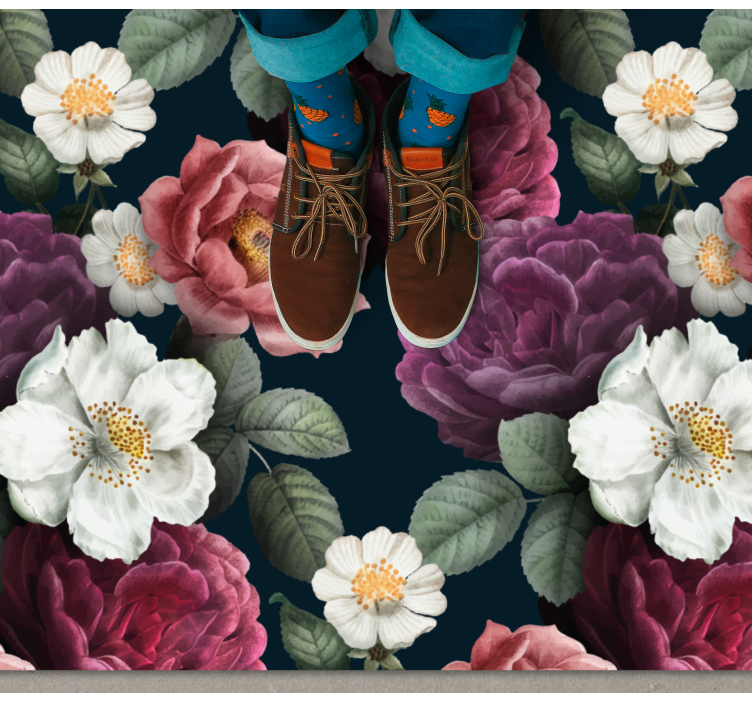 Botanično elegantna prefinjenost cvetlična vinilna preproga - TenStickers