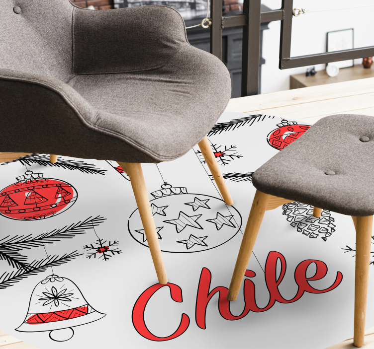 Božični dizajn s preprogo po meri čilske zastave - TenStickers