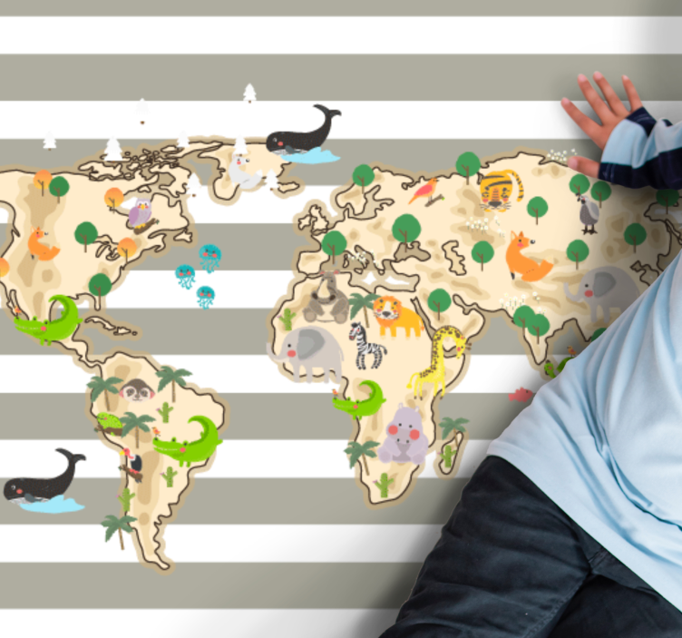 Colorful animal illustration vinilna preproga sveta - TenStickers