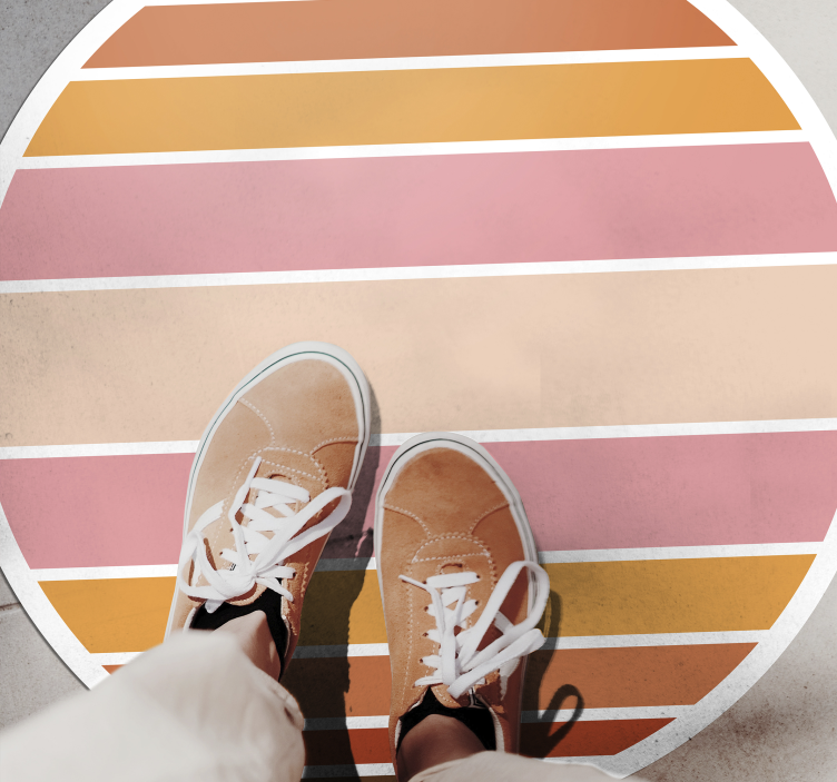 črtasto ovalno oblikovanje Vinilna preproga s črtami - TenStickers