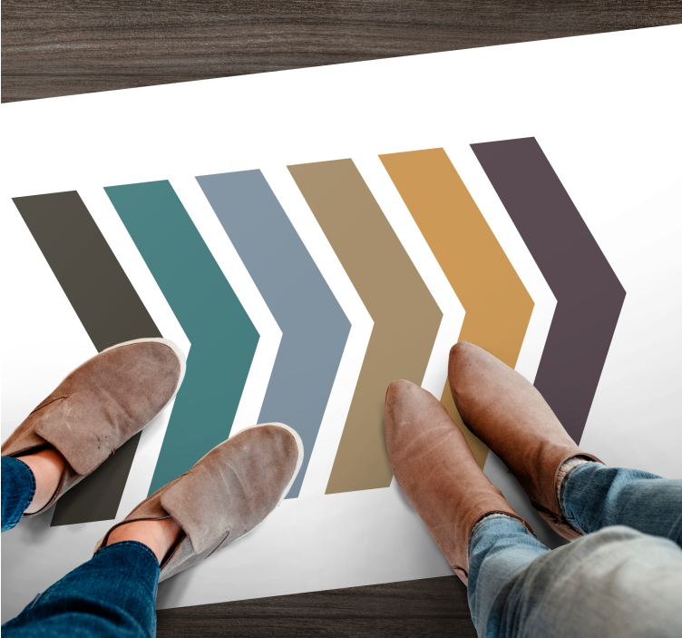 črte s ševronskim vzorcem minimalistična vinilna preproga - TenStickers