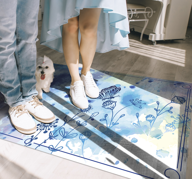 Cvetlična akvarelna eleganca cvetlična vinilna preproga - TenStickers