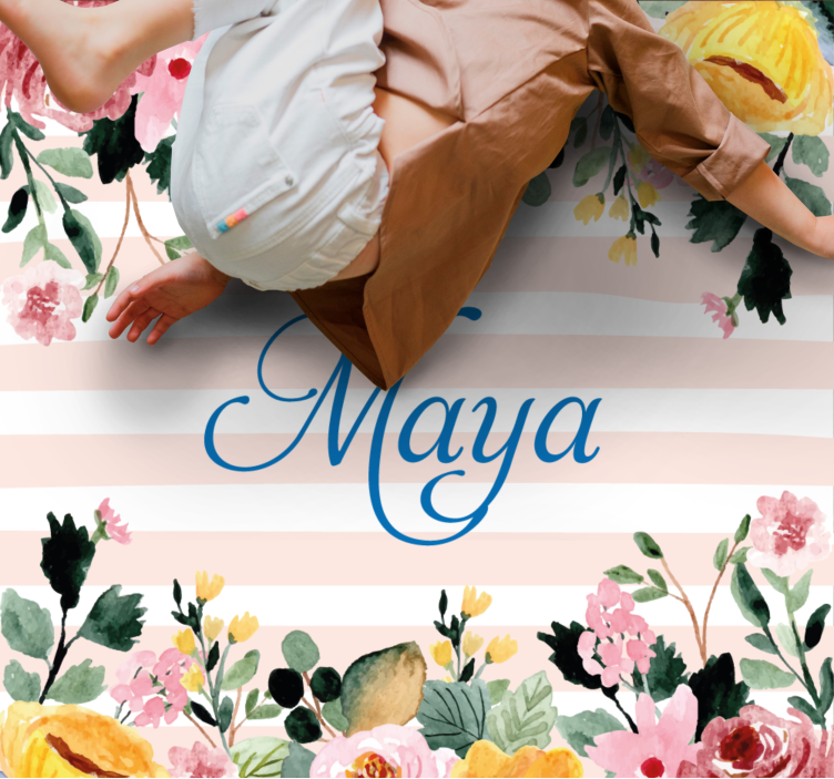 Cvetlična personalizacija Vinilne preproge za spalnico - TenStickers