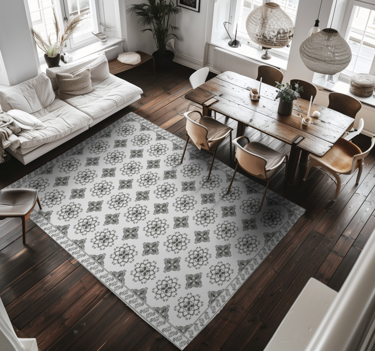 Cvetlični vintage dizajn Vinilna preproga za jedilnico - TenStickers