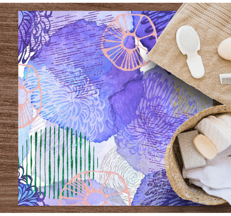 Floral swirl patterns vinilna preproga za kopalnico - TenStickers