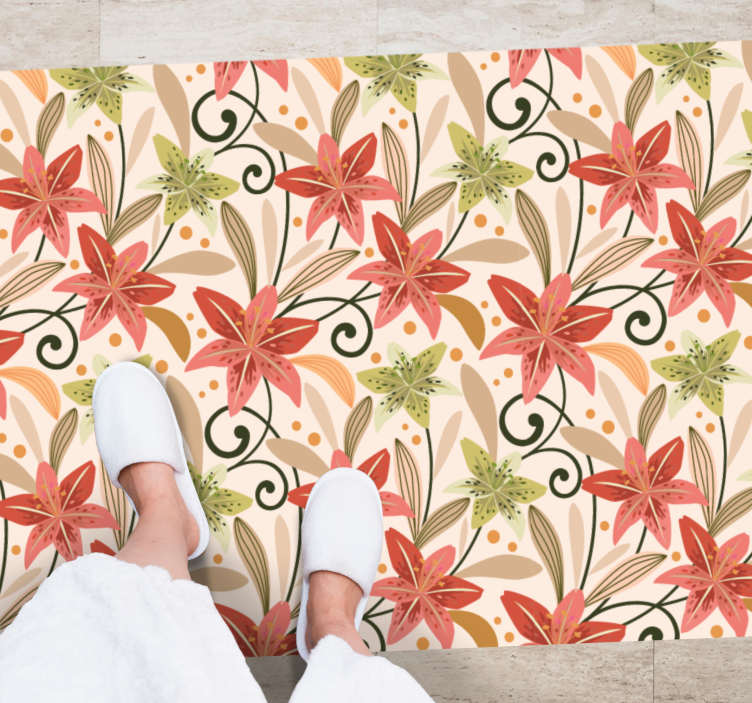 Cvetlični vrtinčni vzorec cvetlična vinilna preproga - TenStickers