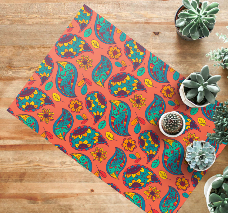 Cvetlični vzorec paisley cvetlična vinilna preproga - TenStickers