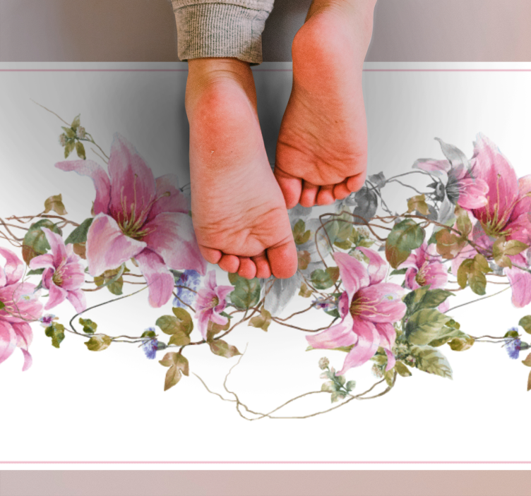 Cvetlični vzorec vinske trte Naravne vinilnea preproga - TenStickers