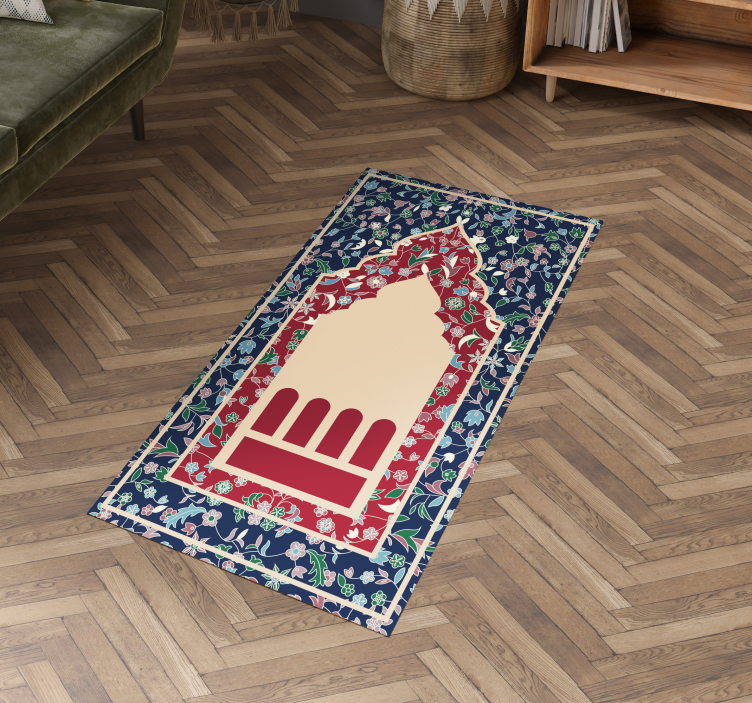 Cvetni vzorec perzijski čmičak Vinilna preproga v pravokotni obli - TenStickers