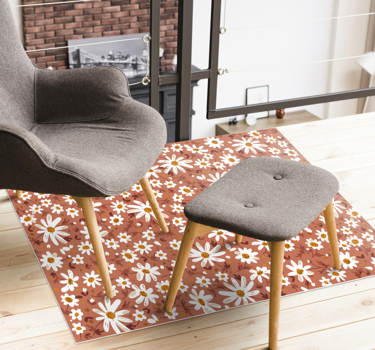 Marjetica cvet marjetice oranžno tapeta vinilna preproga - TenStickers